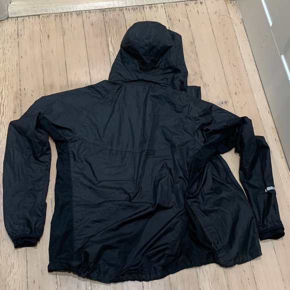 Nike Windbreaker Black Mens Size Medium Lightweight Removeable Hood Zip Pockets - Picture 3 of 15